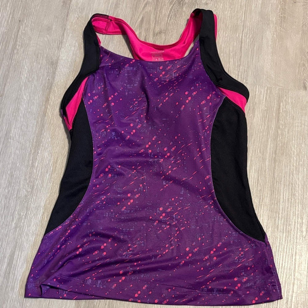 Athletic Works Purple and Pink Tank‎ Top with built in bra
